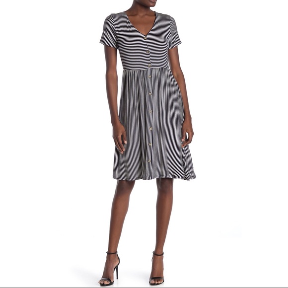 West Kei Dresses & Skirts - West Kei knit stripe boyfriend dress
